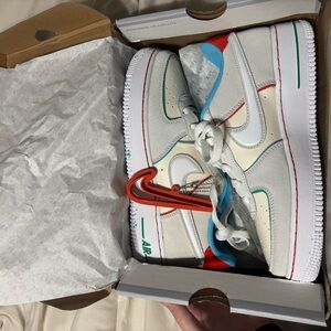 Nike Air Force 1 with Cream and Colorful Accents
